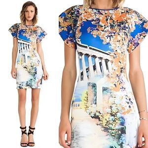 NWOT Clover Canyon Grecian Floral Garden Of Athena Neoprene Dress